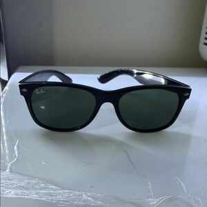 Ray-Ban Dark Frame Sunglasses with Green Lenses